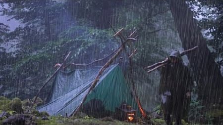 Rainstorm Camping: Relaxing Asmr Experience In Heavy Rain