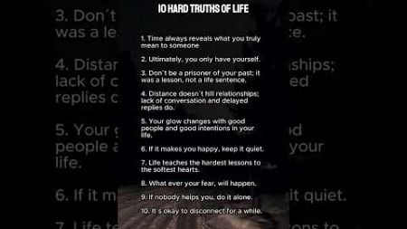 10 hard truths of life #psychology #darkpsychology