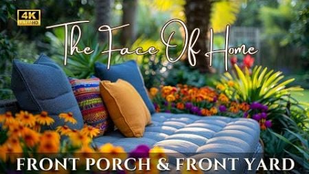 Transform Your Front Porch with Cozy Seating Design &amp; Beautiful Front Yard Garden Landscaping Idea