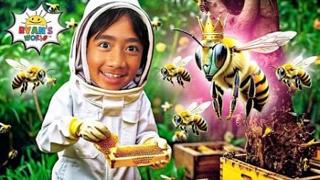 Ryan&#39;s World Explores a Bee Farm | Learn About Bees and Pollination!