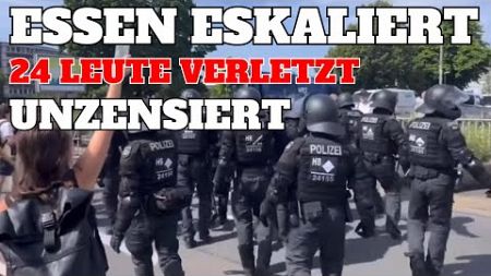 💥ANGRIFFE &amp; ESKALATION 💥 die Polizei unter DRUCK ⁉️ UNZENZIERT Essen AfD Parteitag