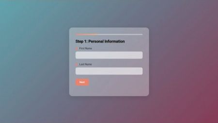 Create a Stunning Multi-Step Form with Modern UI Design | Glassmorphism and Animated Transitions