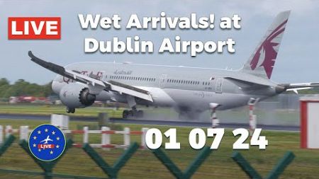 🔴LIVE: Wet Arrivals at Dublin at RWY 28L 01/07/24 #live #aviation #flight
