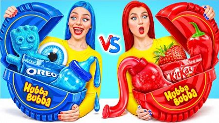 ชาเลนจ์อาหารสีสีแดง vs สีฟ้า | สถานการณ์ตลก Multi DO Challenge
