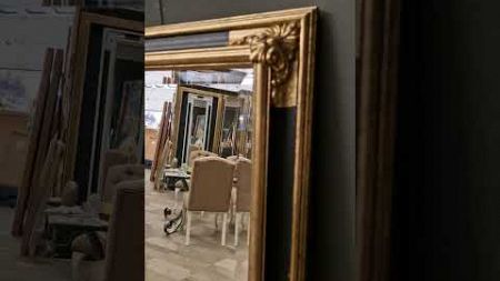 Spiegel goud met zwart en ornament 60x120 buitenmaat 72x133 cm #spiegel #ambacht #ornamenten #goud