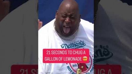 ERIC &#39;BADLANDS&#39; BOOKER&#39;S NEW WORLD RECORD IN THE NATHAN’S FAMOUS LEMONADE CHUG 🍋 #shorts