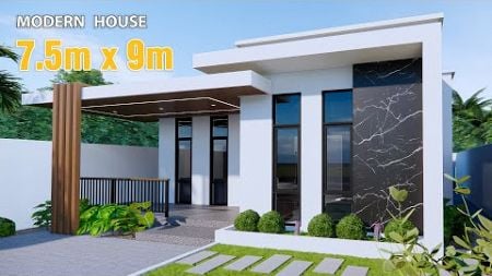 Modern House Design idea | 7.5m x 9m (2Bedroom)