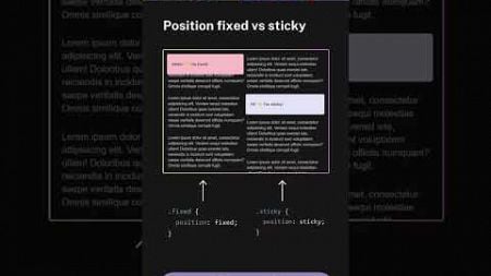 CSS property fixed vs sticky #css #html #shortvideo #trending #webdevelopment #code #webdesign