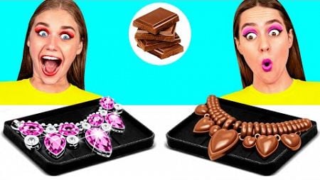 リッチvsブロークフードチョコレートチャレンジ | 食用の戦い DaRaDa Challenge