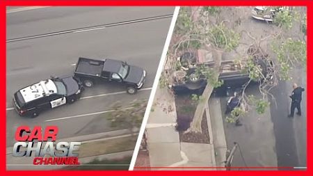 DRAMATIC CAR CHASE: Police pursuit ends with flipped car after 3 PIT maneuvers | Car Chase Channel