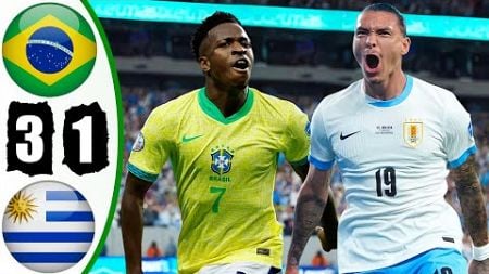 Brazil vs Uruguay 3-1 Highlights &amp; All Goals - Copa America 2024