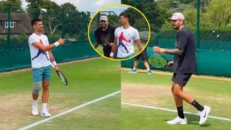 Djokovic &amp; Kyrgios Put on a Show at Practice - Wimbledon 2024