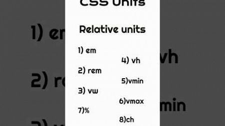 CSS Units 💥#shortvideo #shorts #viral #trending #webdesign #codinglove #coder