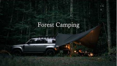 【NEWタープ】1500mの森で過ごすディフェンダー車中泊キャンプ, 丸沼高原キャンピングバレイ ｜Land rover DEFENDER, Relaxing, ASMR, 4K HDR