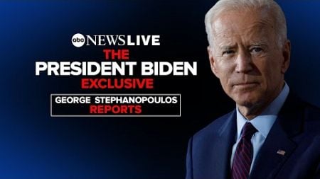 President Biden gaat zitten voor een interview met George Stephanopoulos, exclusief voor ABC News