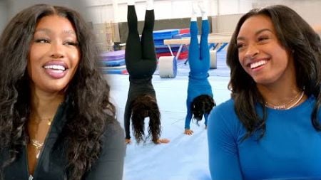 SZA and Simone Biles in HANDSTAND Competition!