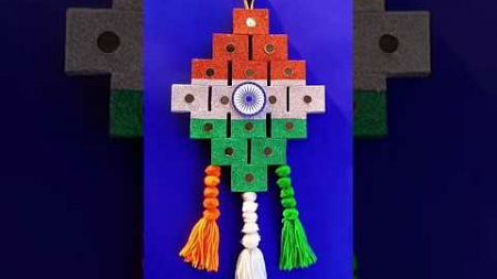 India flag craft ll India flag with cute toy #independencedayartandcraft #indiaflagdrawing #shorts