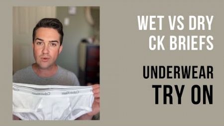 4K CK White Brief Underwear Try On. Wet vs Dry.