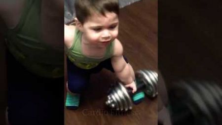 Bicep Hard Workout for baby reaction in bodybuilder #motivation #gym #fitness #attitude #shorts