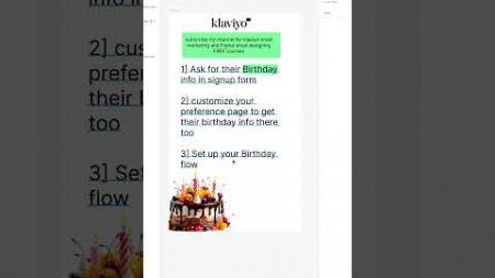 3 easy steps to set up klaviyo birthday flow #shorts klaviyo | email marketing | marketing chamber
