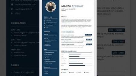 How to create a resume using Html CSS #coding #webdesign #css #resume #webdevelopment
