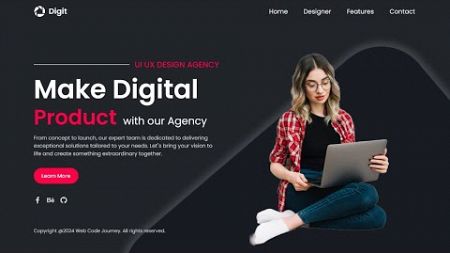 Create An Animated Digital Agency Landing Page Using HTML CSS And JavaScript