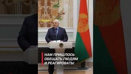 Лукашенко: Нам пришлось обещать людям и реагировать! #shorts #лукашенко #беларусь #политика #новости