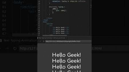 Text typing animation html css. #htmlcoding #webdesign #html #cssanimation #keyframeanimation