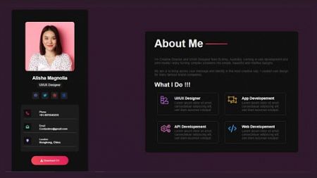 How to Create Personal Portfolio Website Using HTML and CSS Only