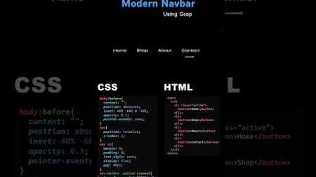 Modern Navbar using gsap #html #css a#coding a#webdesign #webdevelopment
