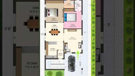 25x60 house plan | 25 by 60 house design | 25x60 east facing house plan #shorts #houseplans #viral