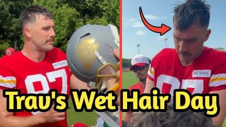 &quot;Travis Kelce&#39;s Sizzling WET HAIR &amp; AUTOGRAPH Frenzy with Kids: Fans LOSE It at Training Camp!&quot;