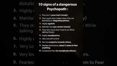 10 Signs of a dangerous Psychopath #psychology #manipulation #quotes