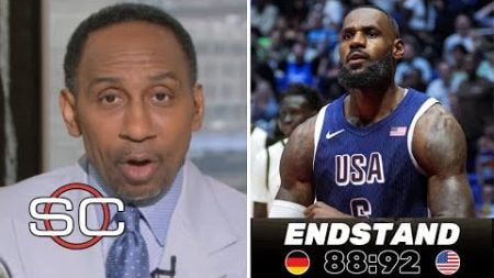 ESPN reacts to LeBron James TAKING OVER with 20 PTS, 6 REB &amp; 4 AST as Team USA defeat Germany 92-88