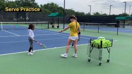 Teach Kids to Play Tennis 5: Private Lesson CCMO, Serve and Game July 22nd 教孩子打网球私教课
