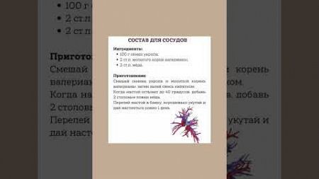 Полезный состав для сосудов #здоровье #полезнознать #рецепт #полезныесоветы