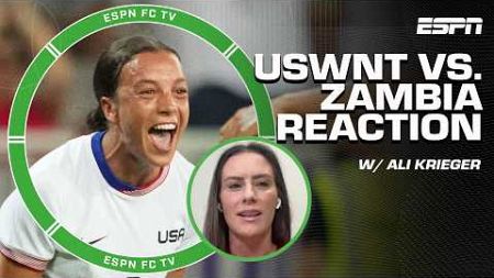 USWNT DOMINATE Zambia in Olympics Tournament 😤 &#39;This is who we want to see!&#39; - Ali Krieger | ESPN FC