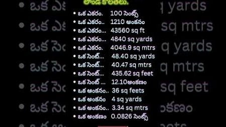 land calculations useful information వైసల్యాలు real-estate calculations
