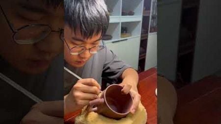 99年紫砂泥绘手艺人本色泥绘山水壶#ceramic #homedecor #tea #国宝重文 #pottery #温故知新 #teatime #handmade #ジブリ #coffee
