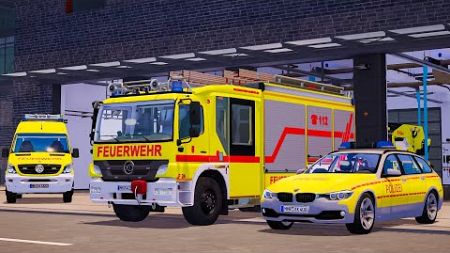 Emergency Call 112 - Essen Polices, Firefighters and Ambulances Responding! 4K