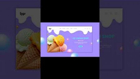 Ice Cream Landing Page UI Design | Speed UI #shorts #figma