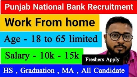 PNB Bank Work From Home Jobs | Earn Money From Home For Students | PNB Jobs 2024