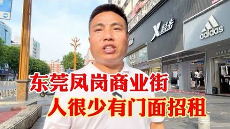 东莞凤岗镇商业街逛街的人很少，很多店面在招租