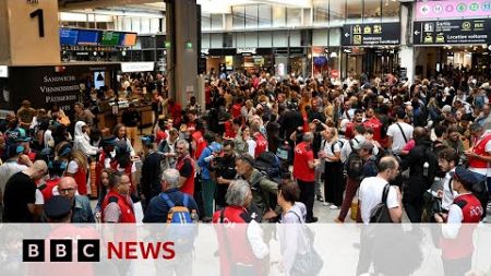 French train network hit by &#39;malicious&#39; attacks before Olympics ceremony, rail firm says | BBC News
