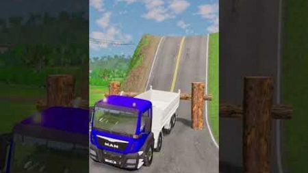 Trucks vs Log Traps#beamngdrive #shorts #trucks #bus#cars