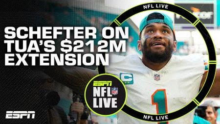 Adam Schefter details Tua Tagovailoa&#39;s 4-year/$212M contract extension with the Dolphins | NFL Live
