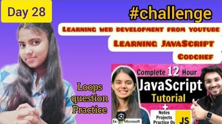 | Learning JavaScript | Loops question Practice |Studyvlog | #skills #webdesign