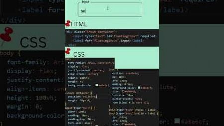 Floating Label Input #coder #webdesign #programming #html #webdevelopment #reactbeginner #htmlcss