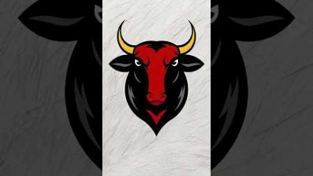 Buffalo mascot logo design tutorial using Adobe illustrator #graphicdesign #logo #shorts