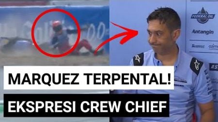 Ekspresi Kepala Kru Gresini Usai Marquez Crash Terpental &amp; Hasil FP1 GP Inggris 2024